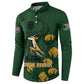 South Africa Rugby Pride Button Sweatshirt Springbok With King Protea