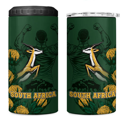 South Africa Rugby Pride 4 in 1 Can Cooler Tumbler Springbok With King Protea