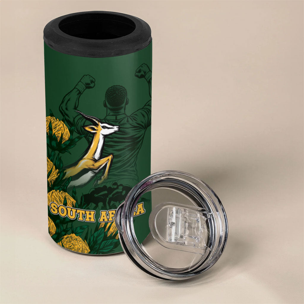South Africa Rugby Pride 4 in 1 Can Cooler Tumbler Springbok With King Protea