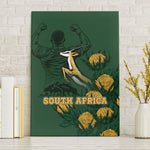 South Africa Rugby Pride Canvas Wall Art Springbok With King Protea