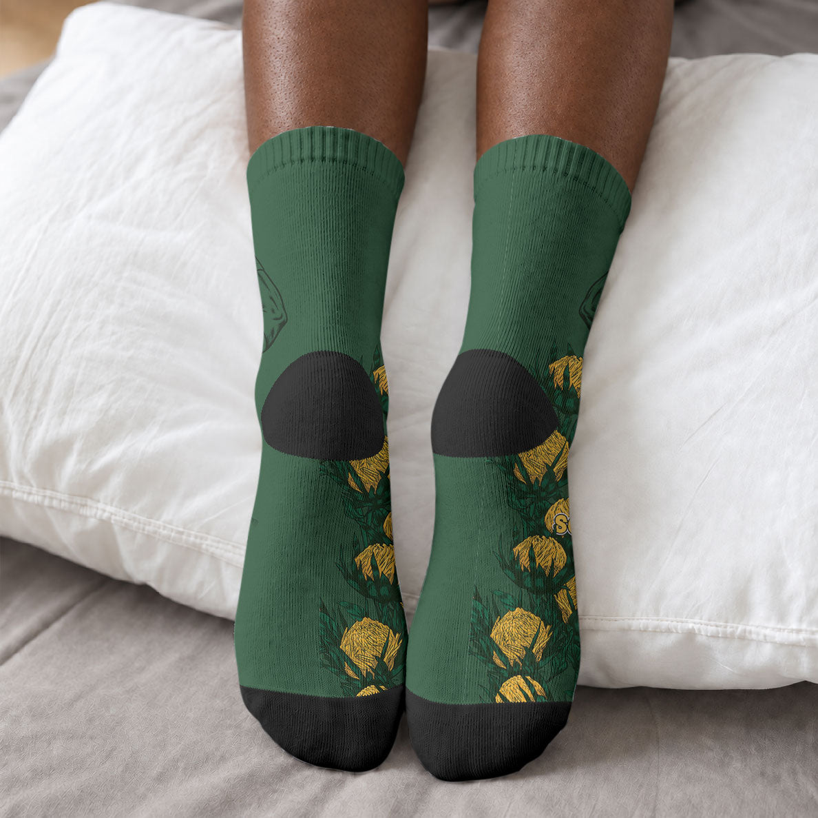 South Africa Rugby Pride Crew Socks Springbok With King Protea