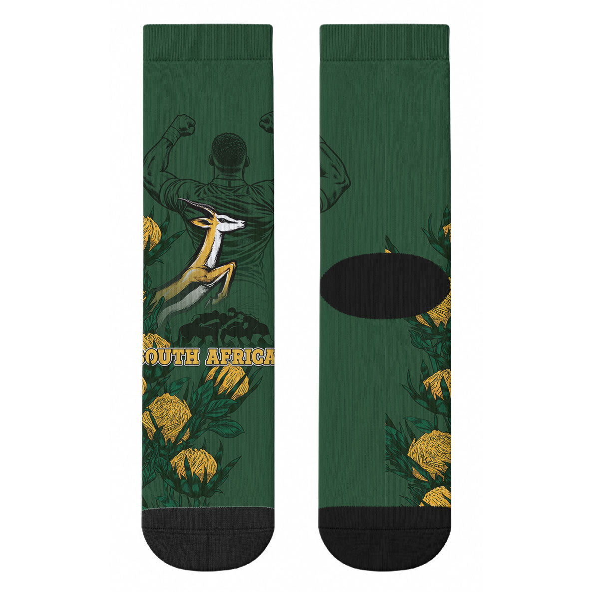 South Africa Rugby Pride Crew Socks Springbok With King Protea