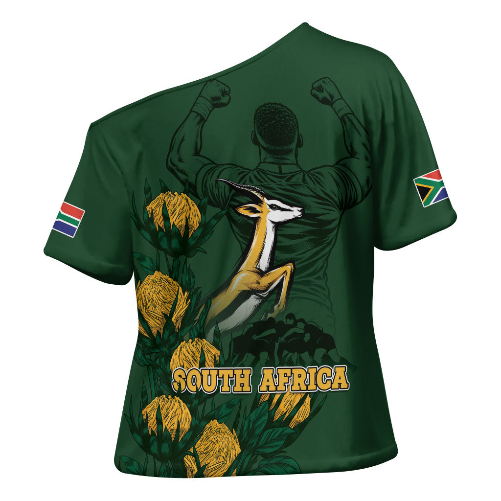 South Africa Rugby Pride Cross Shoulder Shirt Springbok With King Protea