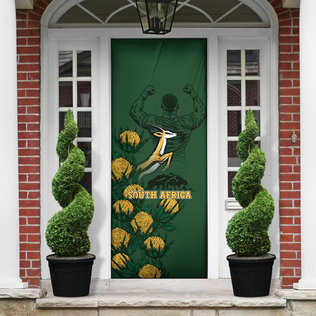 South Africa Rugby Pride Door Cover Springbok With King Protea