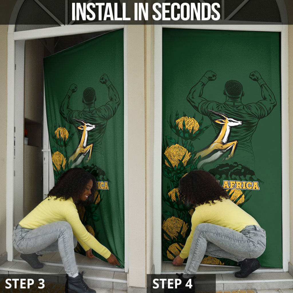 South Africa Rugby Pride Door Cover Springbok With King Protea