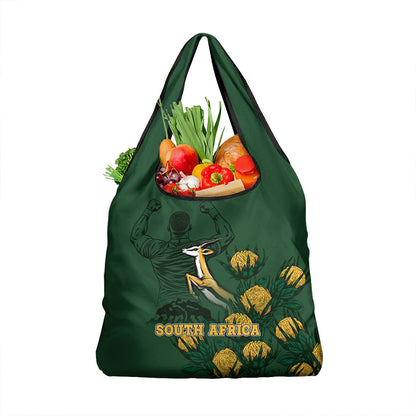 South Africa Rugby Pride Grocery Bag Springbok With King Protea