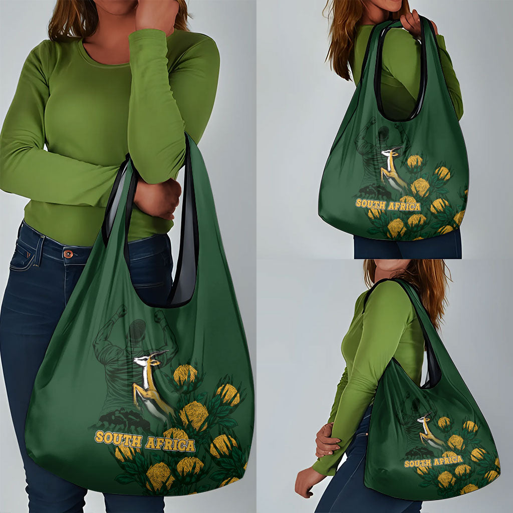 South Africa Rugby Pride Grocery Bag Springbok With King Protea
