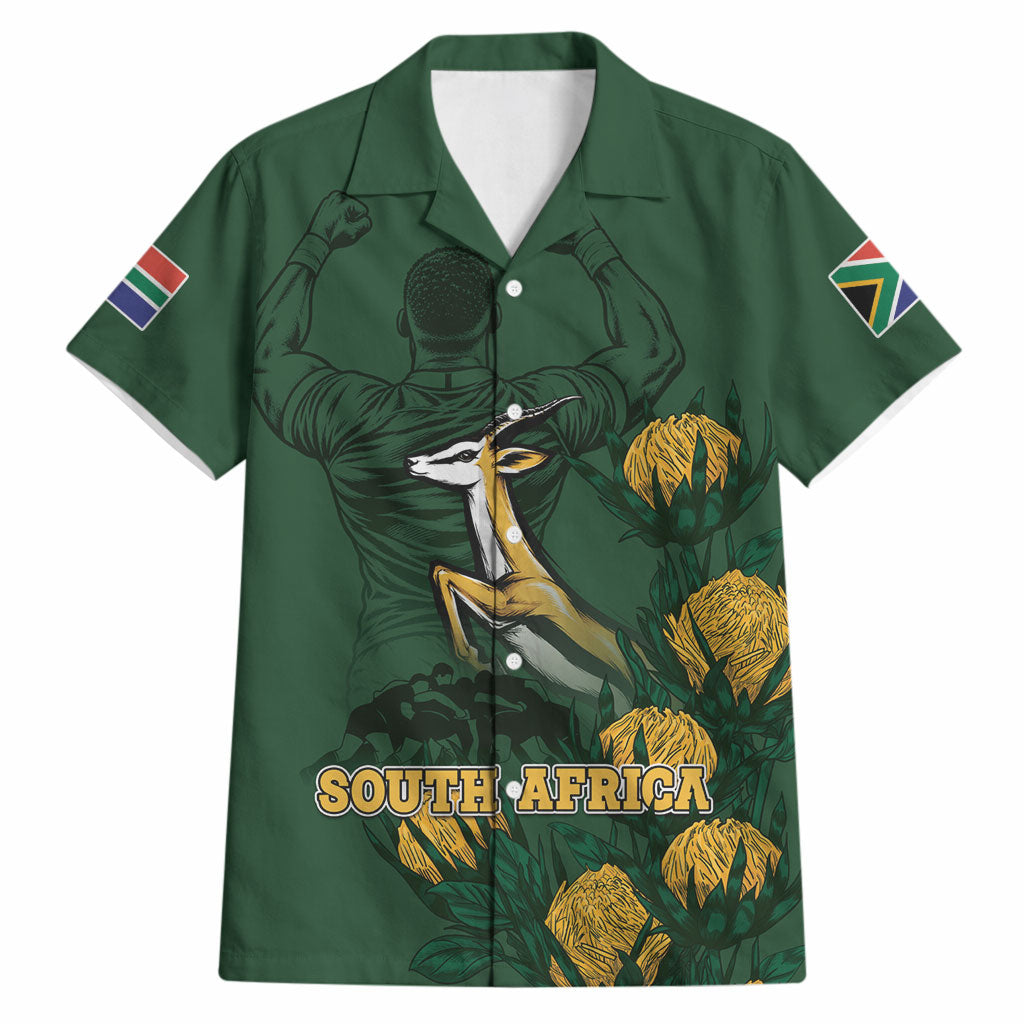 South Africa Rugby Pride Hawaiian Shirt Springbok With King Protea