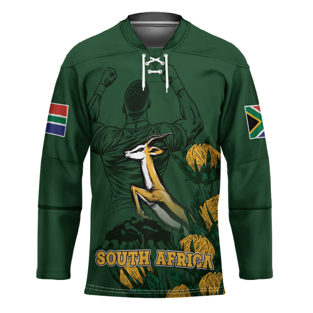 South Africa Rugby Pride Hockey Jersey Springbok With King Protea