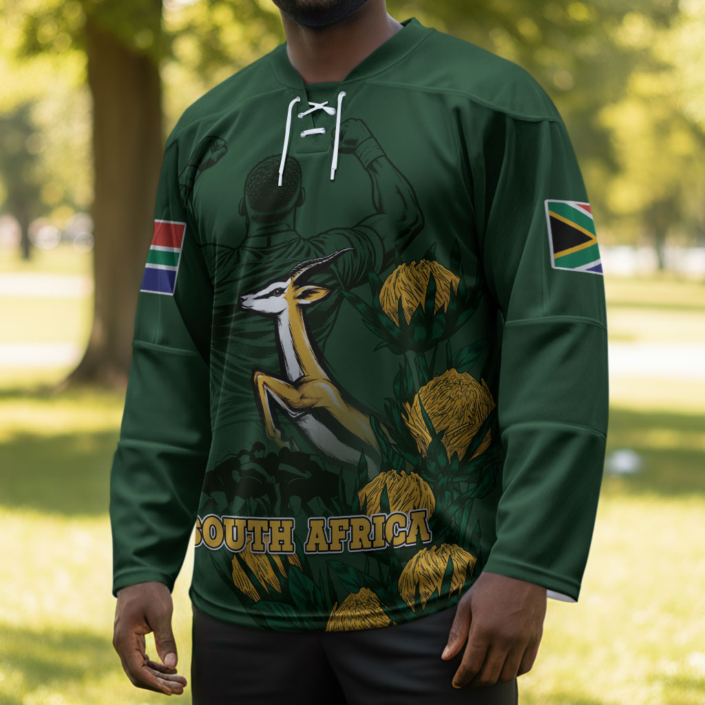 South Africa Rugby Pride Hockey Jersey Springbok With King Protea