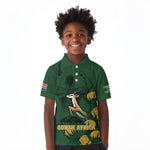 South Africa Rugby Pride Kid Polo Shirt Springbok With King Protea