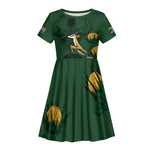South Africa Rugby Pride Kid Short Sleeve Dress Springbok With King Protea