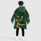 South Africa Rugby Pride Kid Wearable Blanket Hoodie Springbok With King Protea