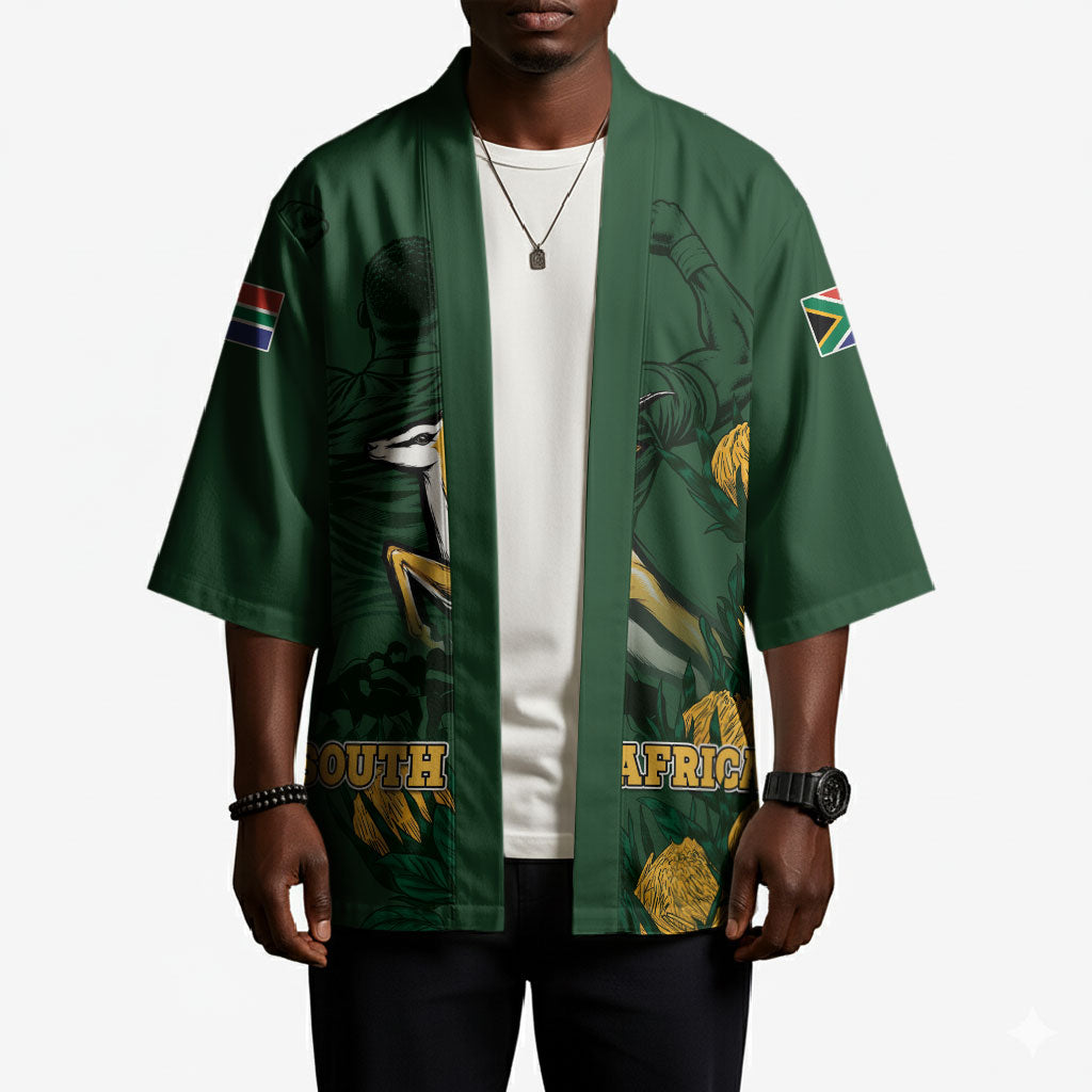 South Africa Rugby Pride Kimono Springbok With King Protea