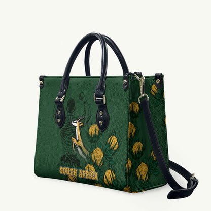 South Africa Rugby Pride Leather Bag Springbok With King Protea
