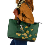 South Africa Rugby Pride Leather Tote Bag Springbok With King Protea