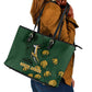 South Africa Rugby Pride Leather Tote Bag Springbok With King Protea