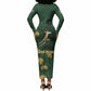 South Africa Rugby Pride Long Sleeve Bodycon Dress Springbok With King Protea