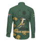 South Africa Rugby Pride Long Sleeve Button Shirt Springbok With King Protea