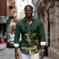 South Africa Rugby Pride Long Sleeve Button Shirt Springbok With King Protea