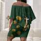 South Africa Rugby Pride Off Shoulder Short Dress Springbok With King Protea