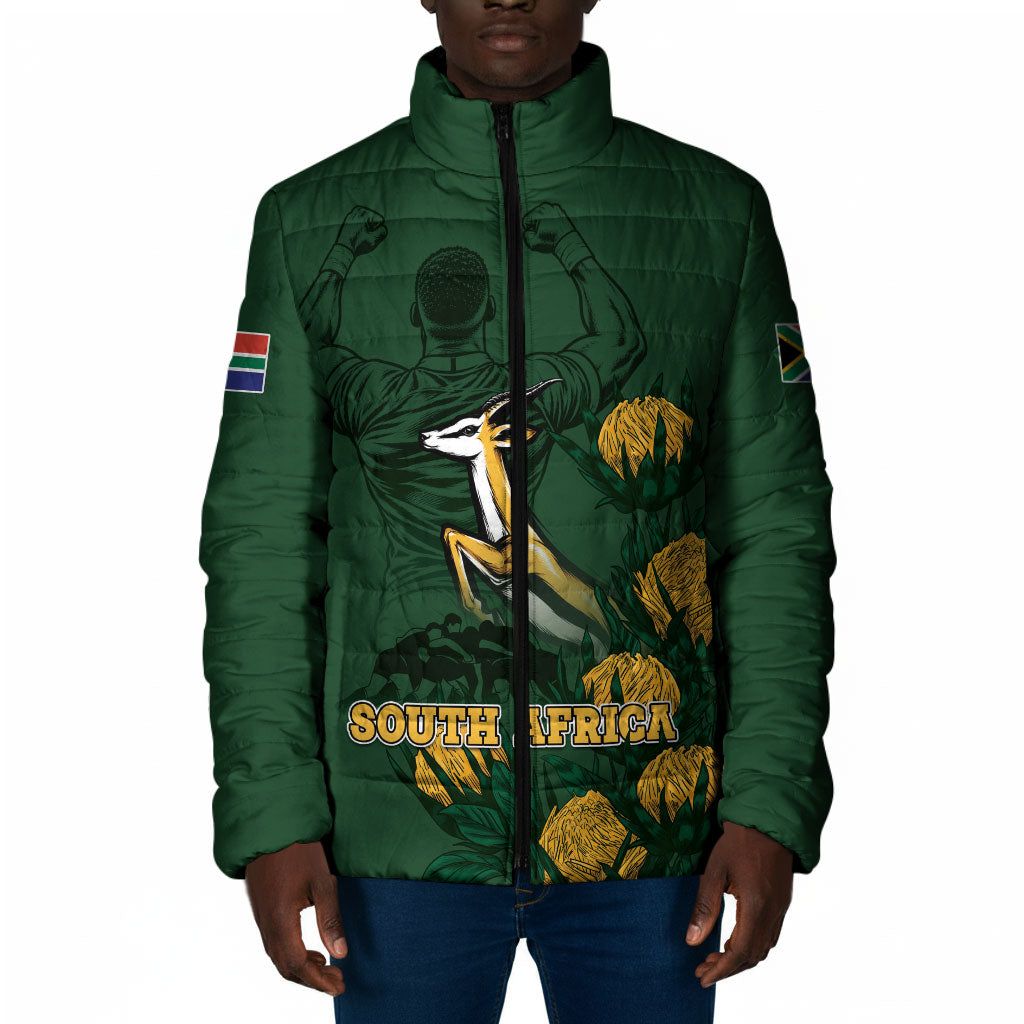 South Africa Rugby Pride Padded Jacket Springbok With King Protea