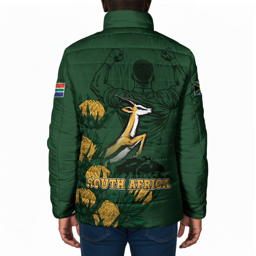 South Africa Rugby Pride Padded Jacket Springbok With King Protea