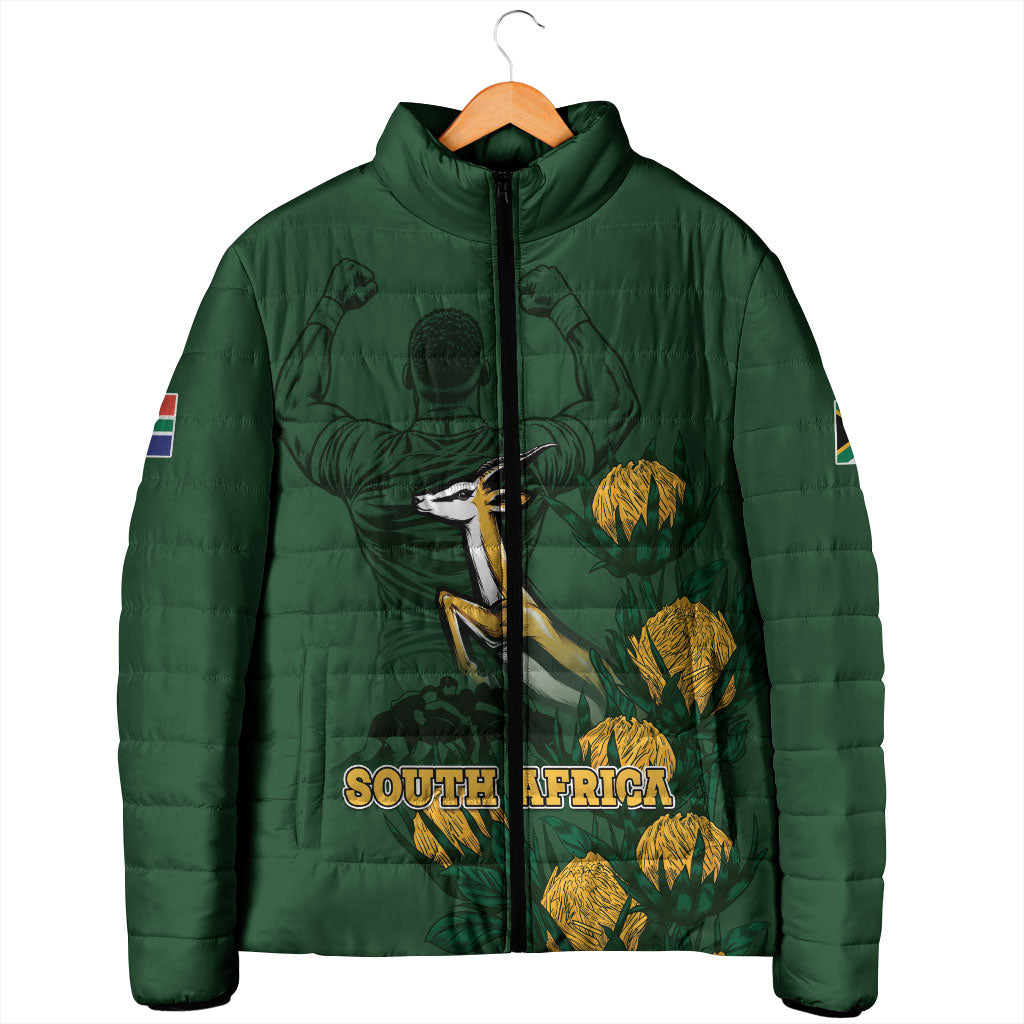 South Africa Rugby Pride Padded Jacket Springbok With King Protea