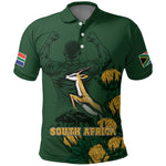 South Africa Rugby Pride Polo Shirt Springbok With King Protea