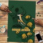 South Africa Rugby Pride Puzzle Springbok With King Protea