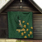 South Africa Rugby Pride Quilt Springbok With King Protea