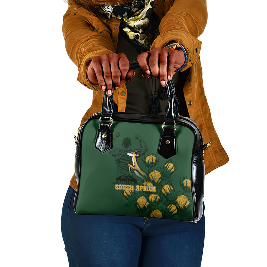 South Africa Rugby Pride Shoulder Handbag Springbok With King Protea