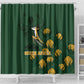 South Africa Rugby Pride Shower Curtain Springbok With King Protea