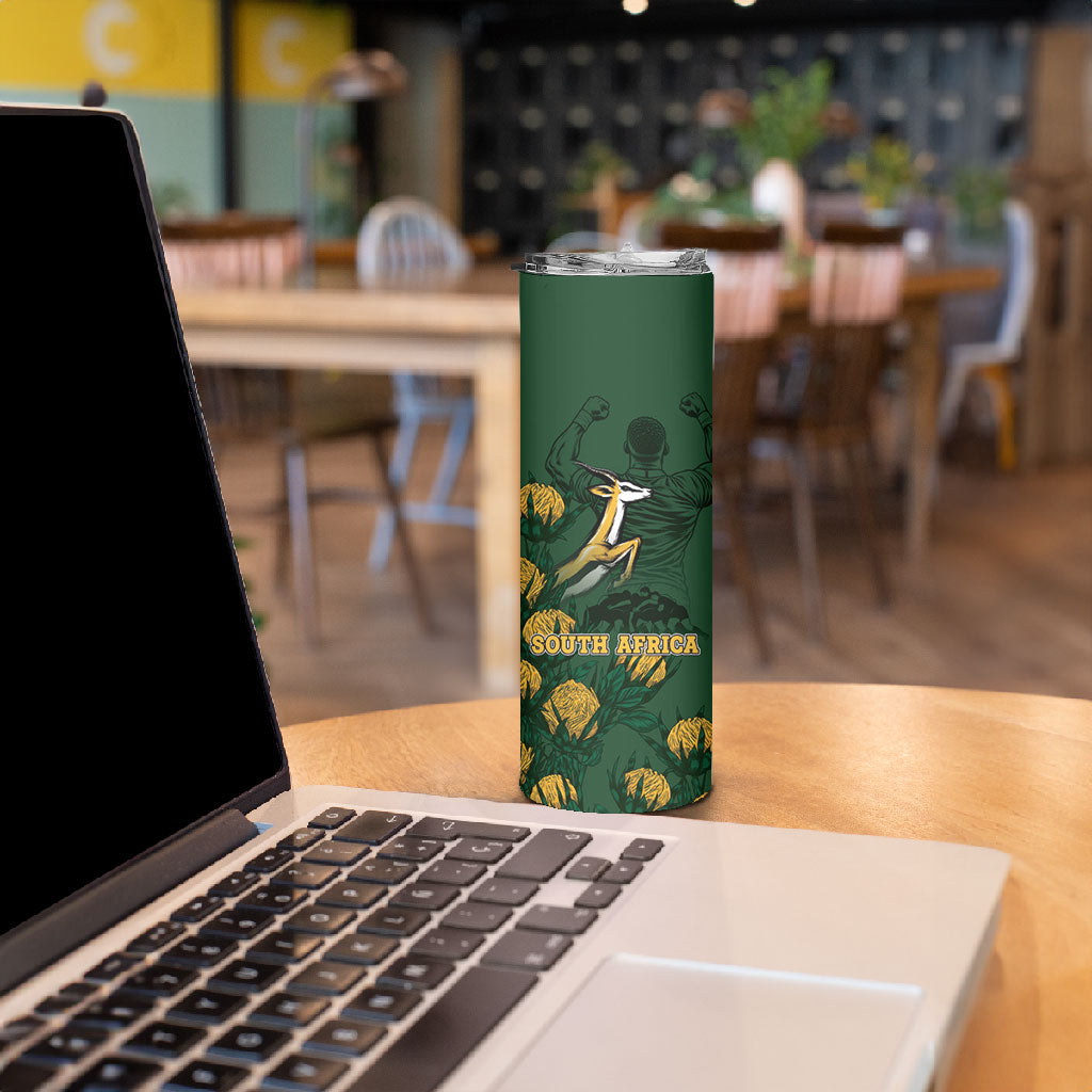 South Africa Rugby Pride Skinny Tumbler Springbok With King Protea