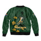 South Africa Rugby Pride Sleeve Zip Bomber Jacket Springbok With King Protea