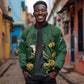 South Africa Rugby Pride Sleeve Zip Bomber Jacket Springbok With King Protea