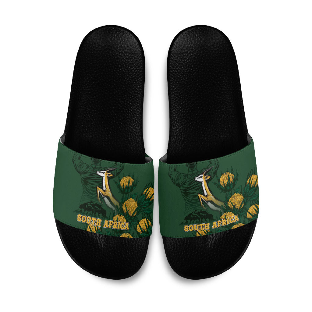 South Africa Rugby Pride Slide Sandals Springbok With King Protea
