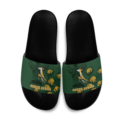 South Africa Rugby Pride Slide Sandals Springbok With King Protea