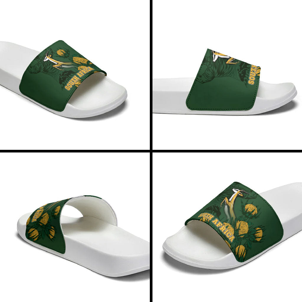 South Africa Rugby Pride Slide Sandals Springbok With King Protea