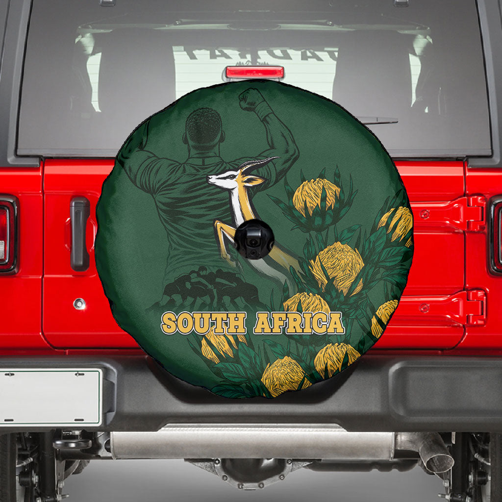 South Africa Rugby Pride Spare Tire Cover Springbok With King Protea