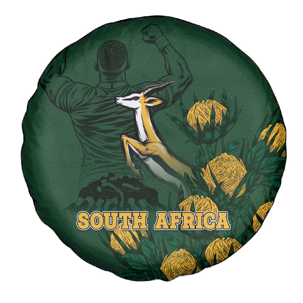 South Africa Rugby Pride Spare Tire Cover Springbok With King Protea