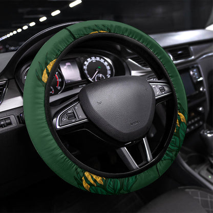 South Africa Rugby Pride Steering Wheel Cover Springbok With King Protea