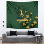 South Africa Rugby Pride Tapestry Springbok With King Protea