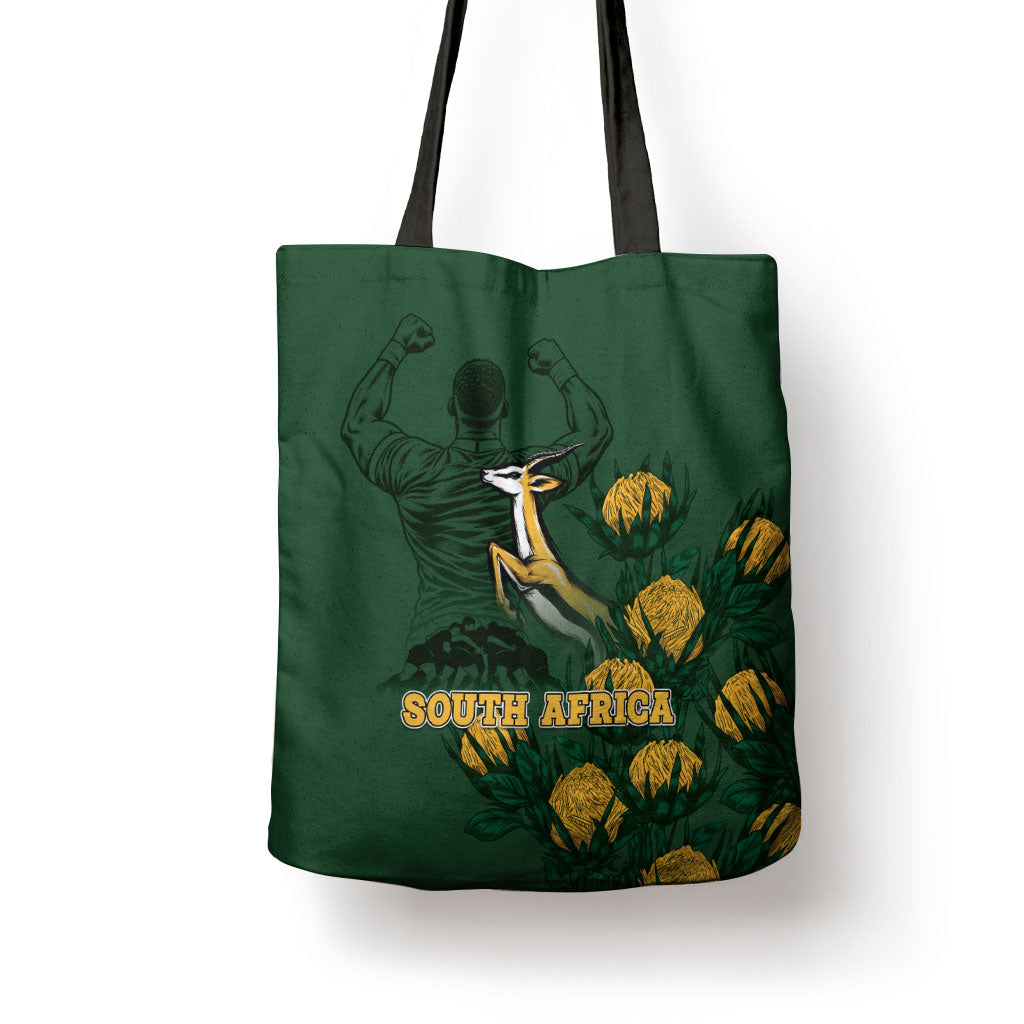 South Africa Rugby Pride Tote Bag Springbok With King Protea