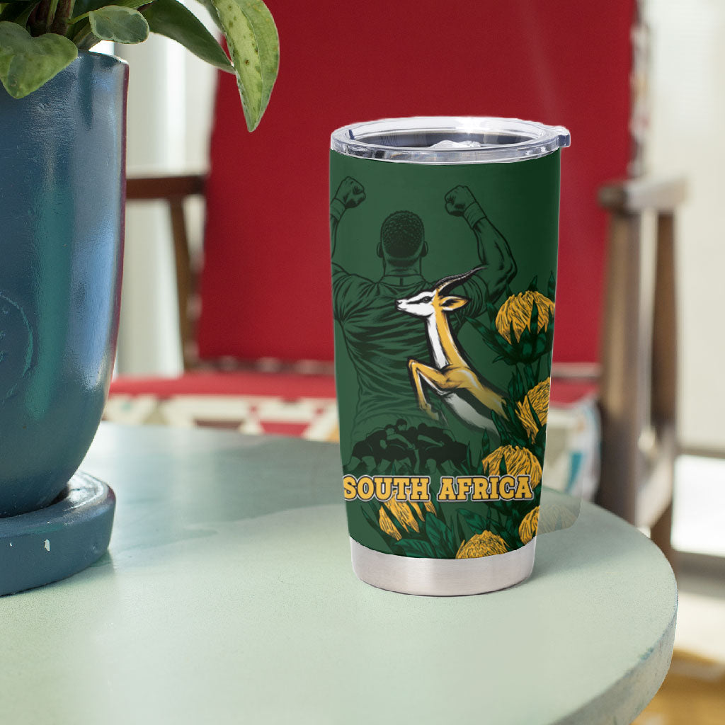 South Africa Rugby Pride Tumbler Cup Springbok With King Protea