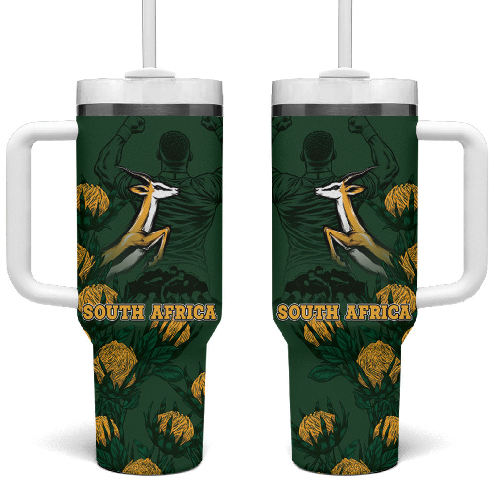 South Africa Rugby Pride Tumbler With Handle Springbok With King Protea