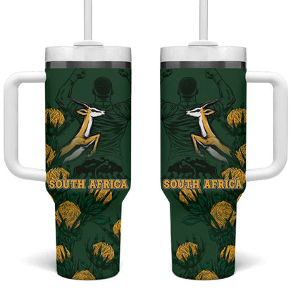 South Africa Rugby Pride Tumbler With Handle Springbok With King Protea