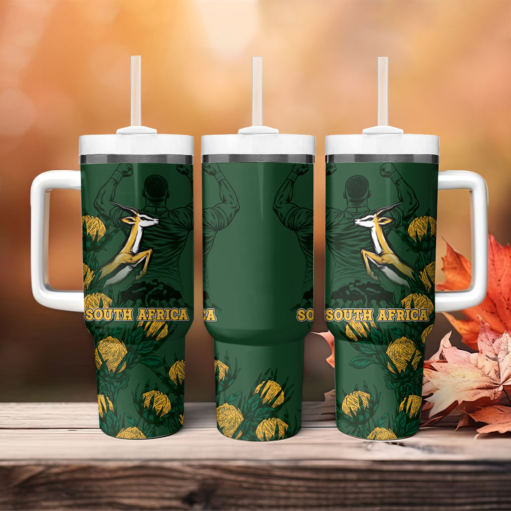 South Africa Rugby Pride Tumbler With Handle Springbok With King Protea