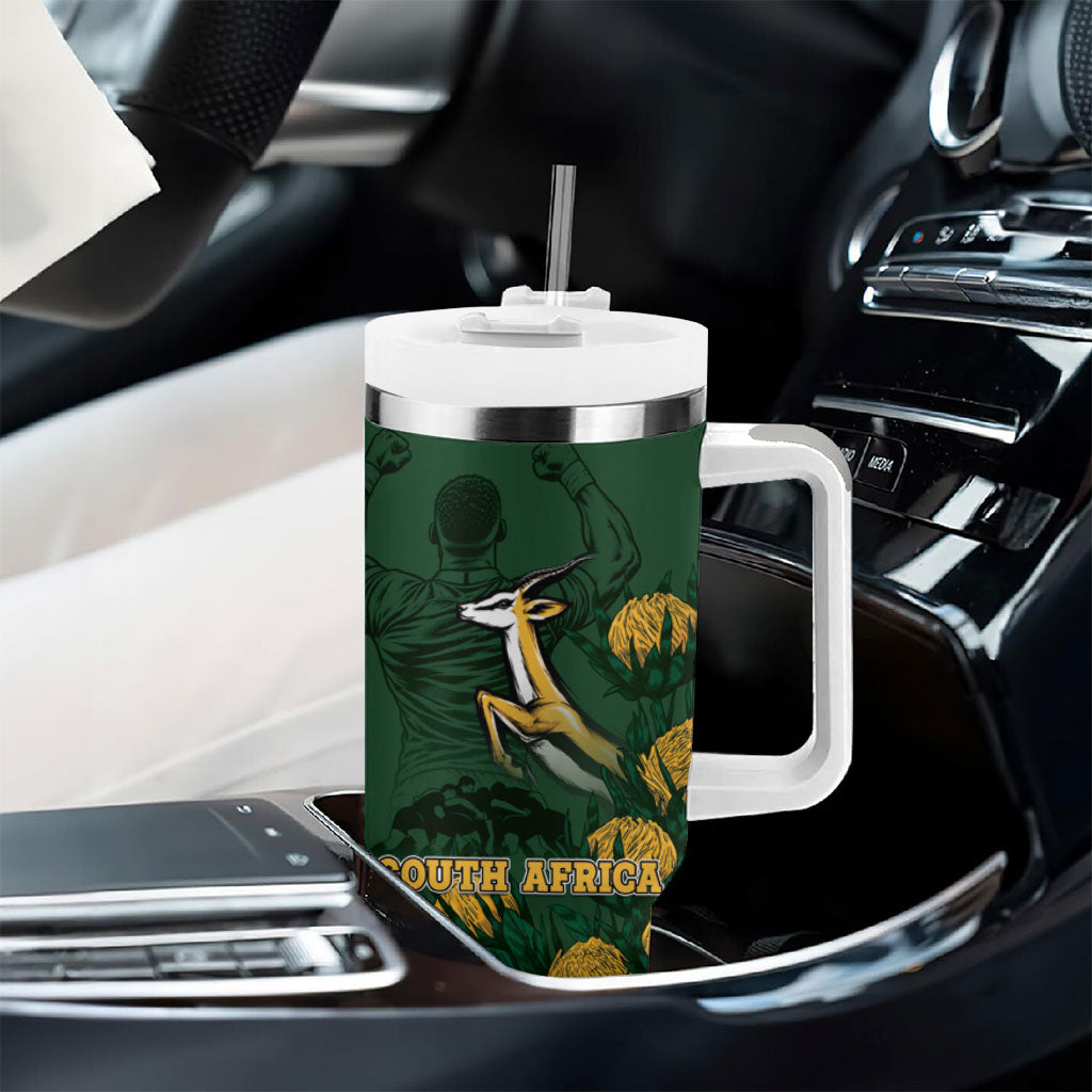 South Africa Rugby Pride Tumbler With Handle Springbok With King Protea