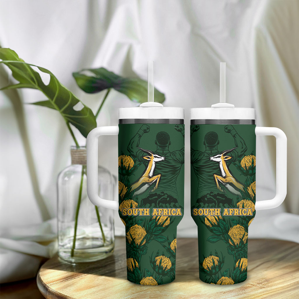 South Africa Rugby Pride Tumbler With Handle Springbok With King Protea
